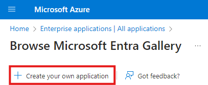 Entra create your own application button