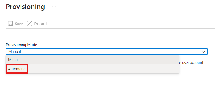 Entra provisioning modes drop down