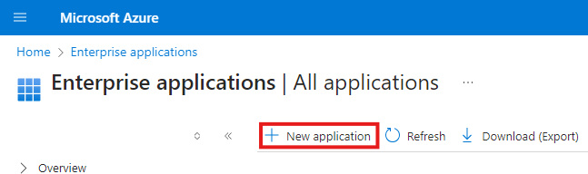Entra new enterprise application button